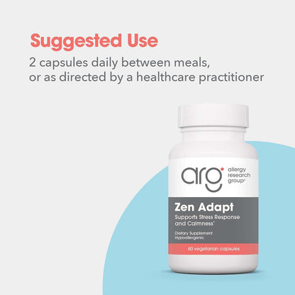 Allergy Research Group Zen Adapt – Stress Support with L-Theanine, Ashwagandha and GABA – 60 Capsules