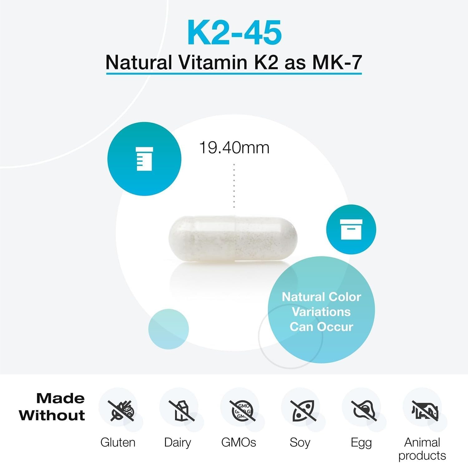 XYMOGEN K2-45: Bio-available Vitamin K2 (MK-7) 45 mcg for Bone and Heart Health - 60 Capsules - görsel 5