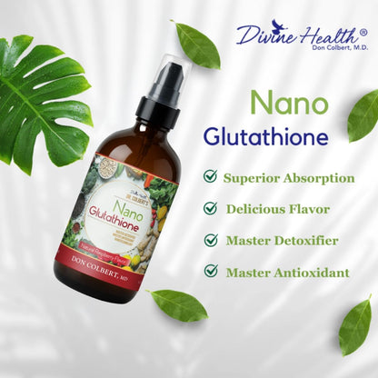 Divine Health Dr. Colbert Nano Reduced L-Glutathione Liquid Spray with Vitamin C – Raspberry Flavour, 118 ml (60 Servings)