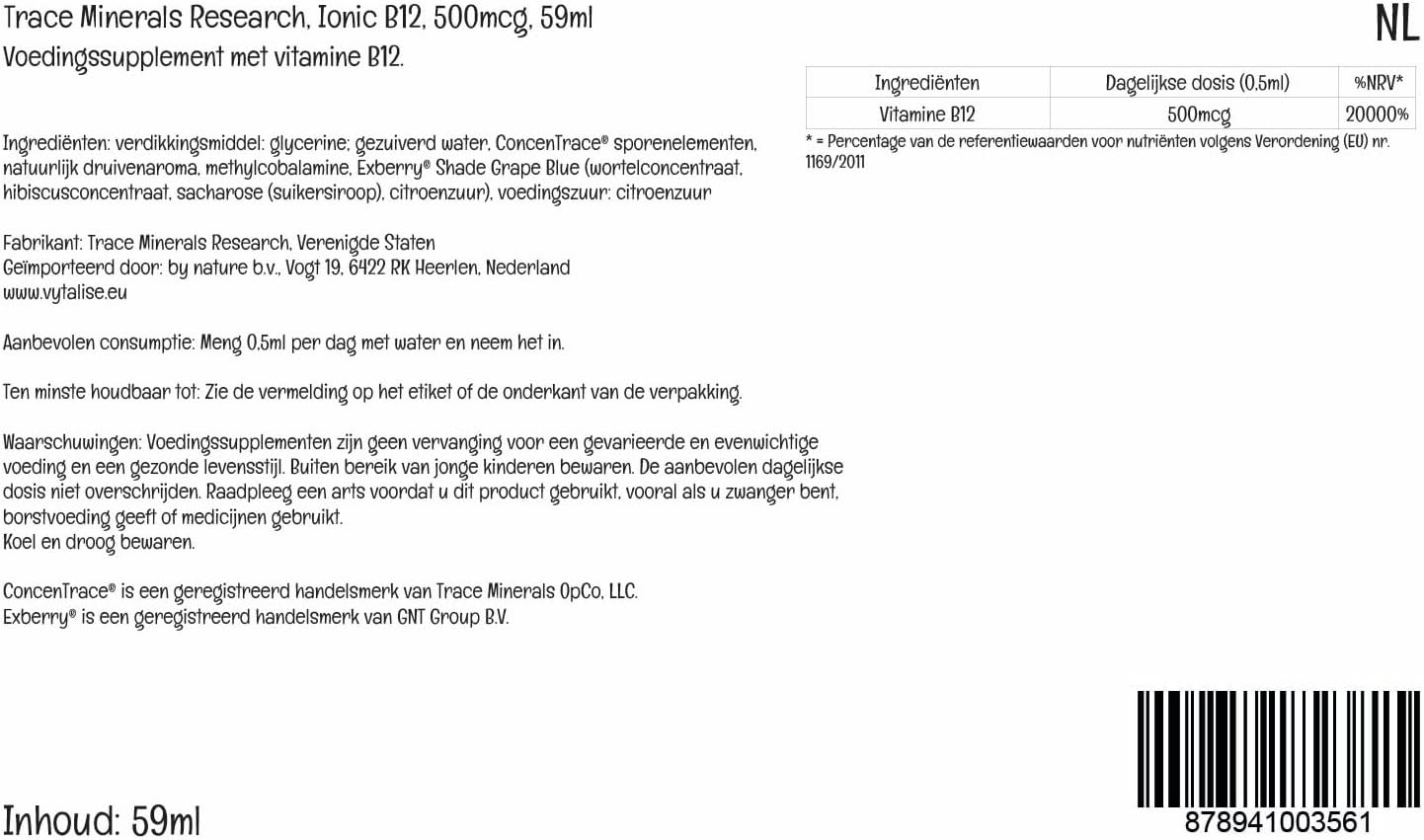 Trace Minerals Liquid Ionic Vitamin B12 1000 mcg, 60 ml - görsel 8