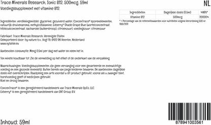 Trace Minerals Liquid Ionic Vitamin B12 1000 mcg, 60 ml
