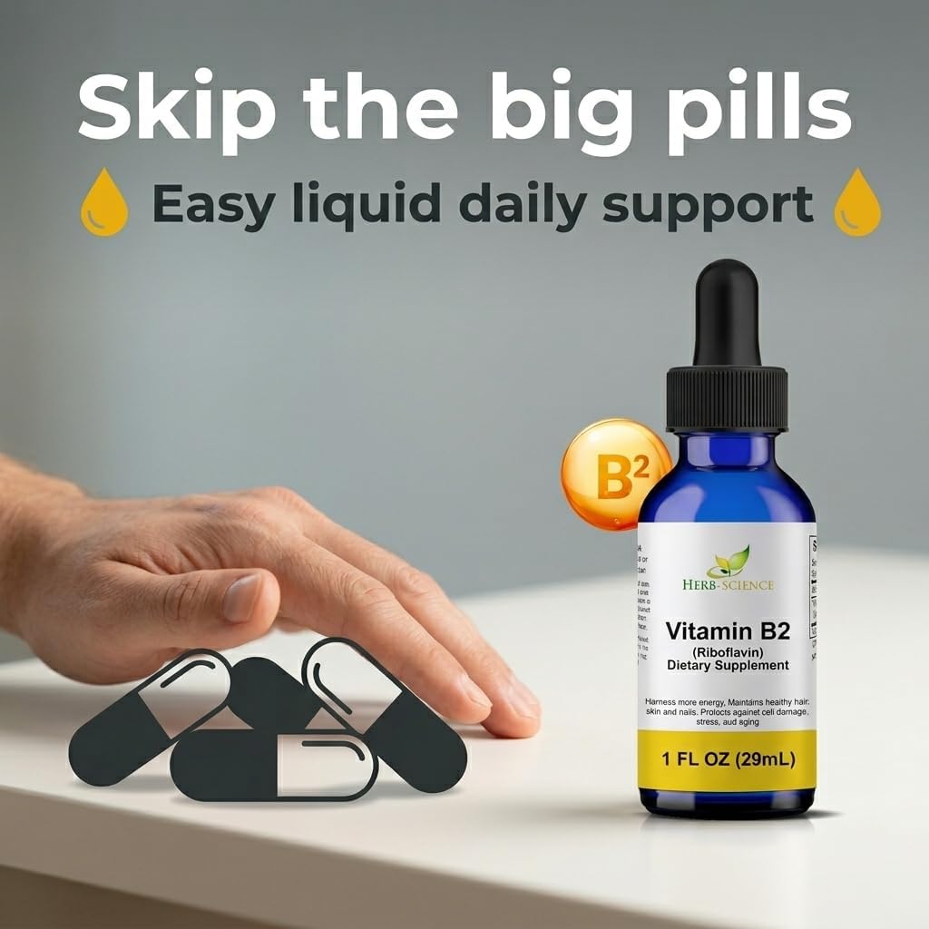 Vitamin B2 (Riboflavin) Liquid Drops – Non-Alcoholic, Vegan, 30 ml - görsel 2