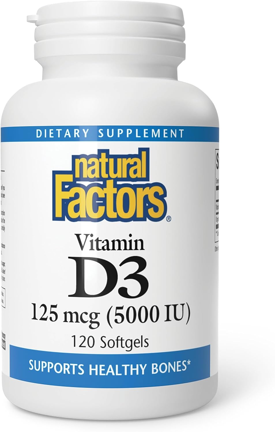 Natural Factors Vitamin D3 5000 IU, 120 Soft Gels - görsel 1