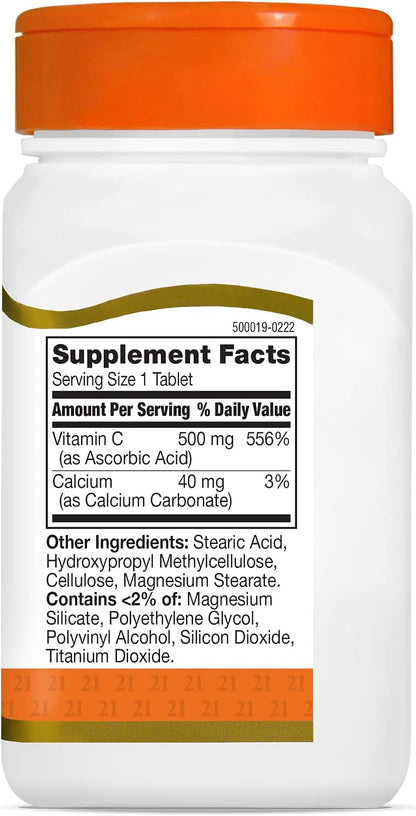 21st Century Vitamin C 500 mg Prolonged Release Tablets, 110 Tablets