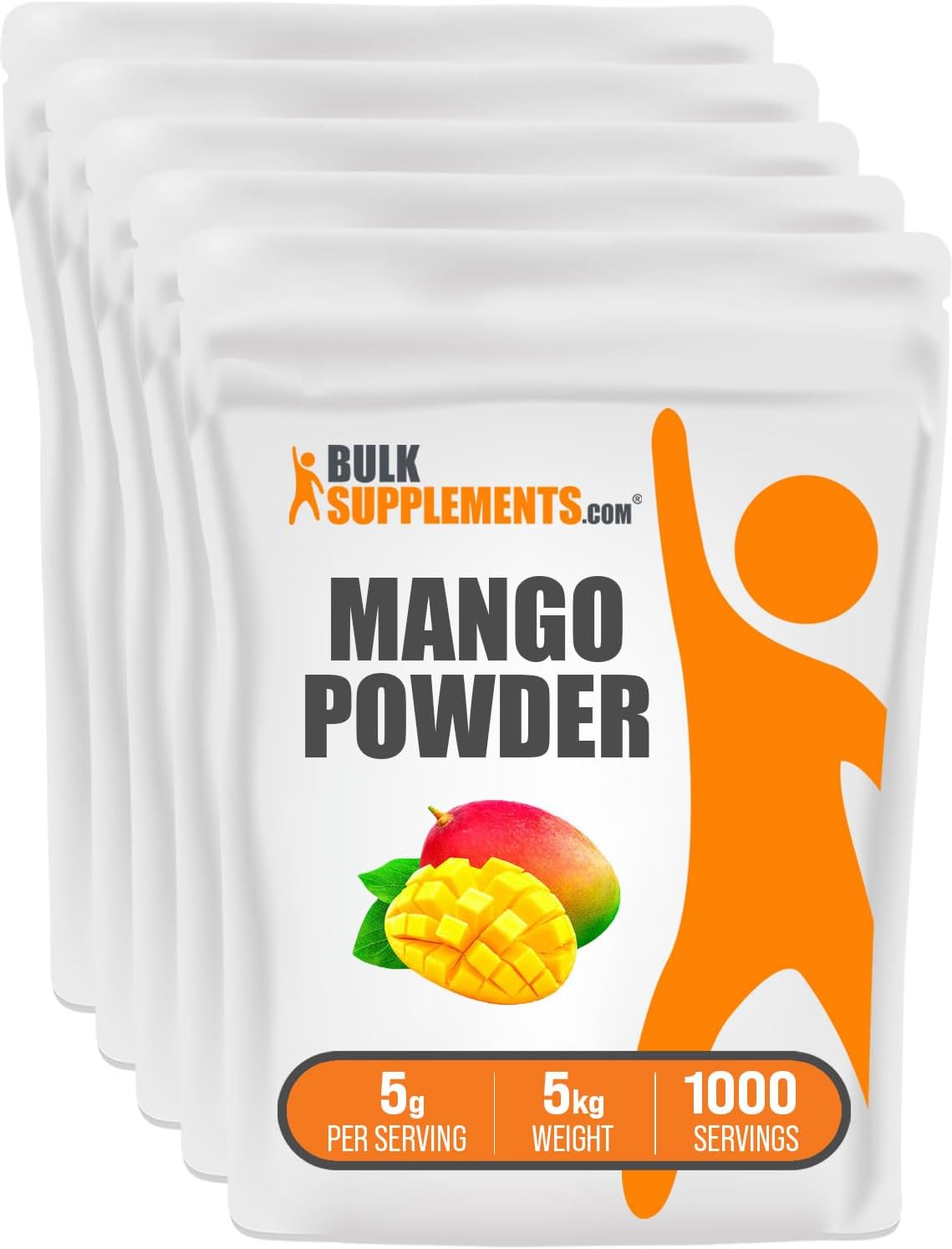 BulkSupplements.com Mango Powder - All-Natural Fruit Powder, 5kg (Pack of 5) - görsel 1