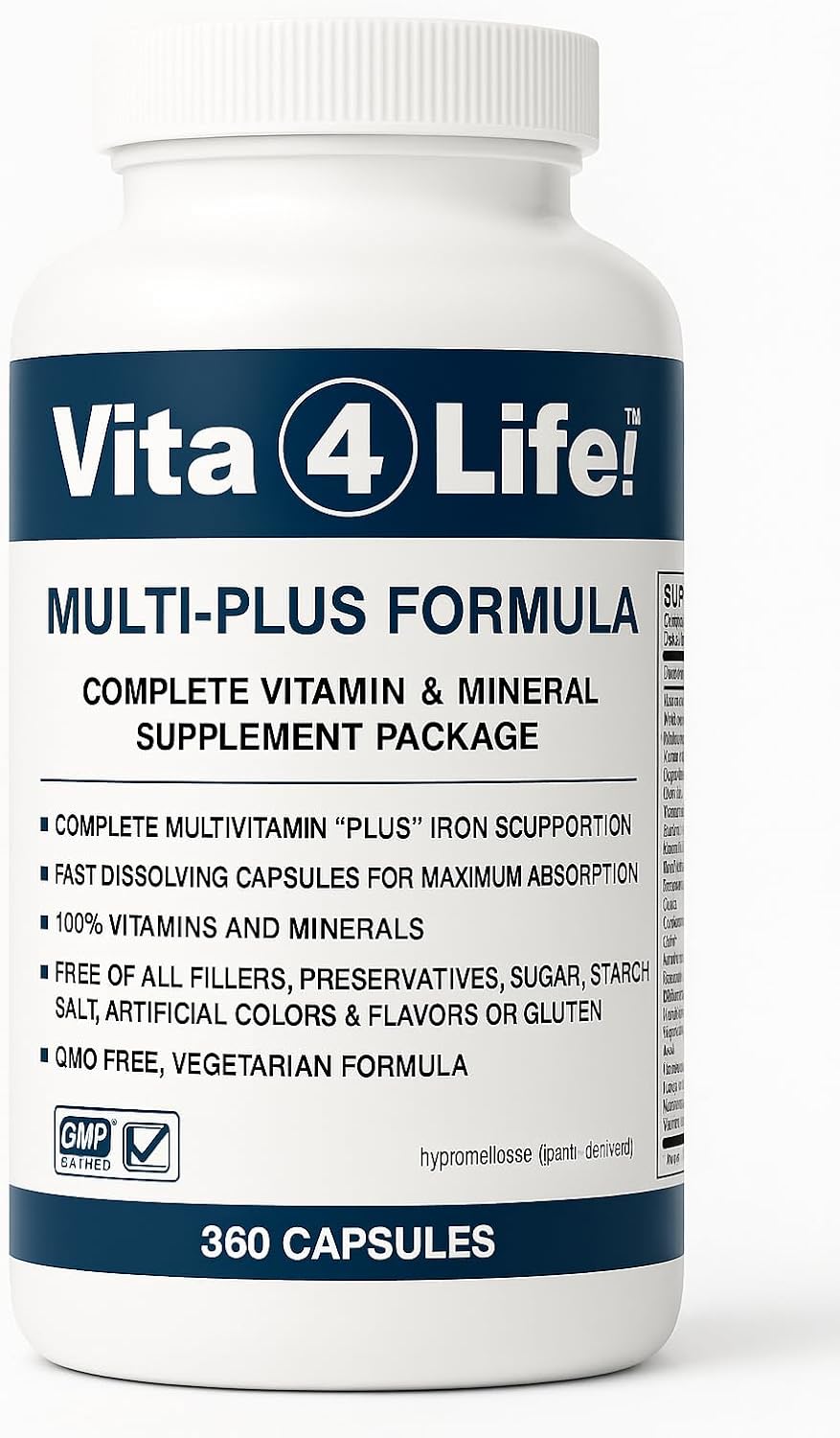 Vita4Life!® Bariatric Multivitamins Multi-Plus Formula – 360 Fast-Absorbing Capsules - görsel 1