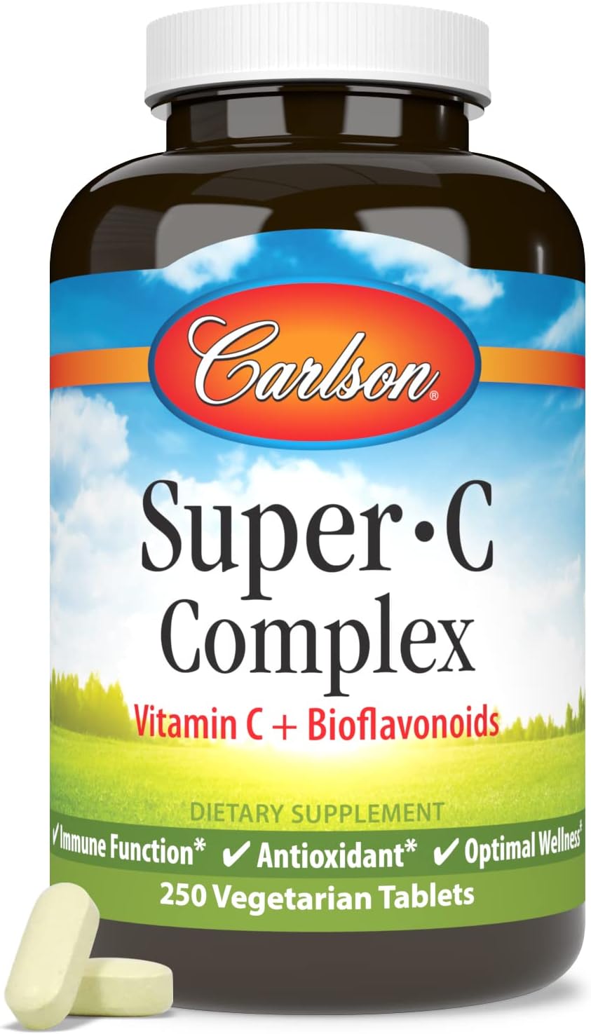 Carlson Super-C Complex - Vitamin C & Citrus Bioflavonoids, 250 Vegetarian Tablets - görsel 5