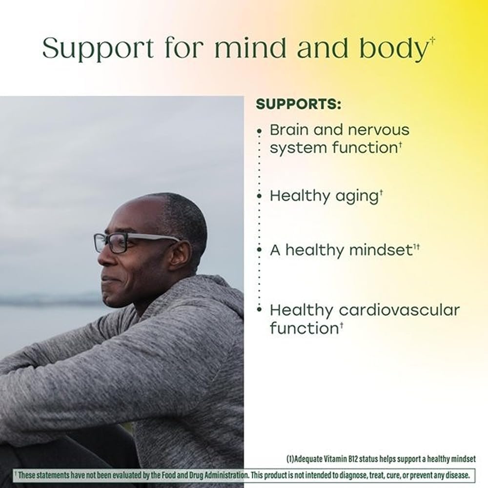MegaFood Extra Strength Methyl B12 Vitamins, Bioavailable Vitamin B12 3000mcg Per Serving, Supports Energy Metabolism and Nervous System Health, Beetroot, Vegan, Gluten-free, 90 Capsules, 90 Servings - görsel 4