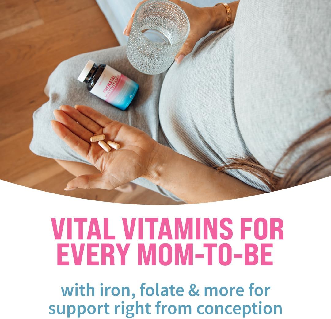 GOBIOTIX Prenatal Vitamins - Multivitamin with Iron, Calcium, Folic Acid and More - 90 Capsules - görsel 2