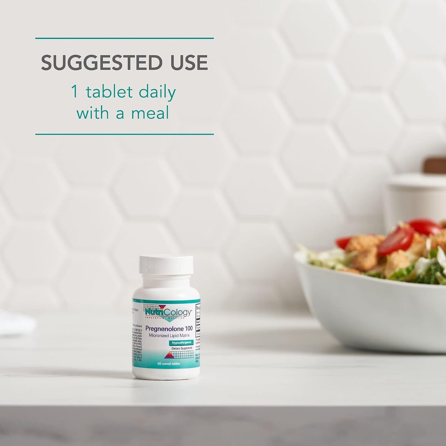 NutriCology Pregnenolone 100 mg - Micronised Hormone Precursor - 60 Tablets - görsel 6