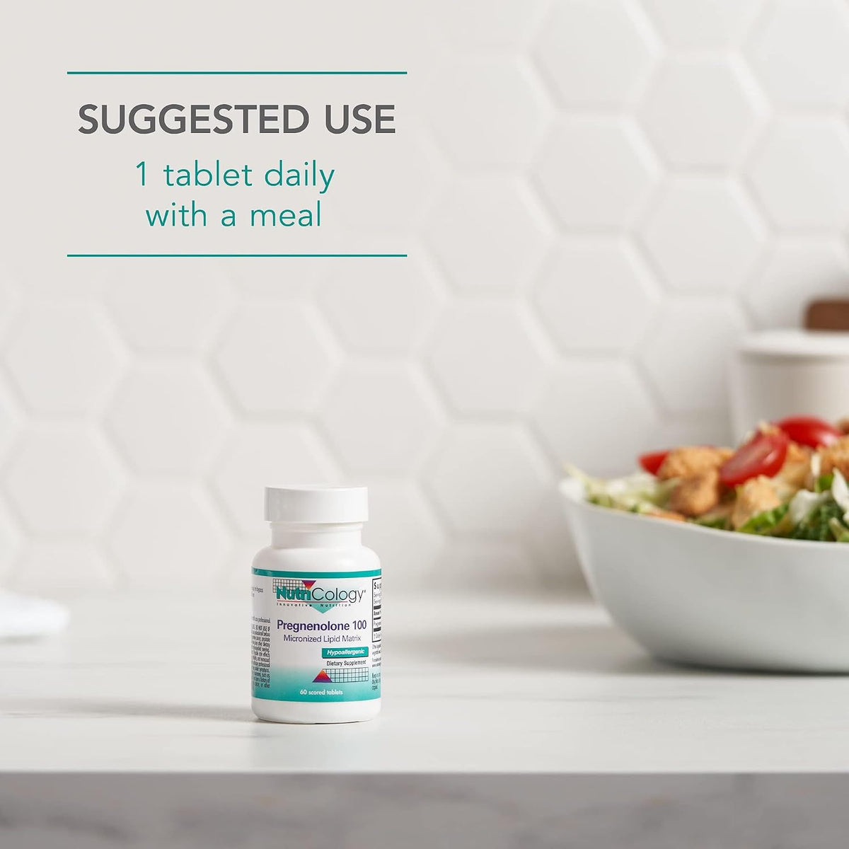 NutriCology Pregnenolone 100 mg - Micronised Hormone Precursor - 60 Tablets - görsel 6