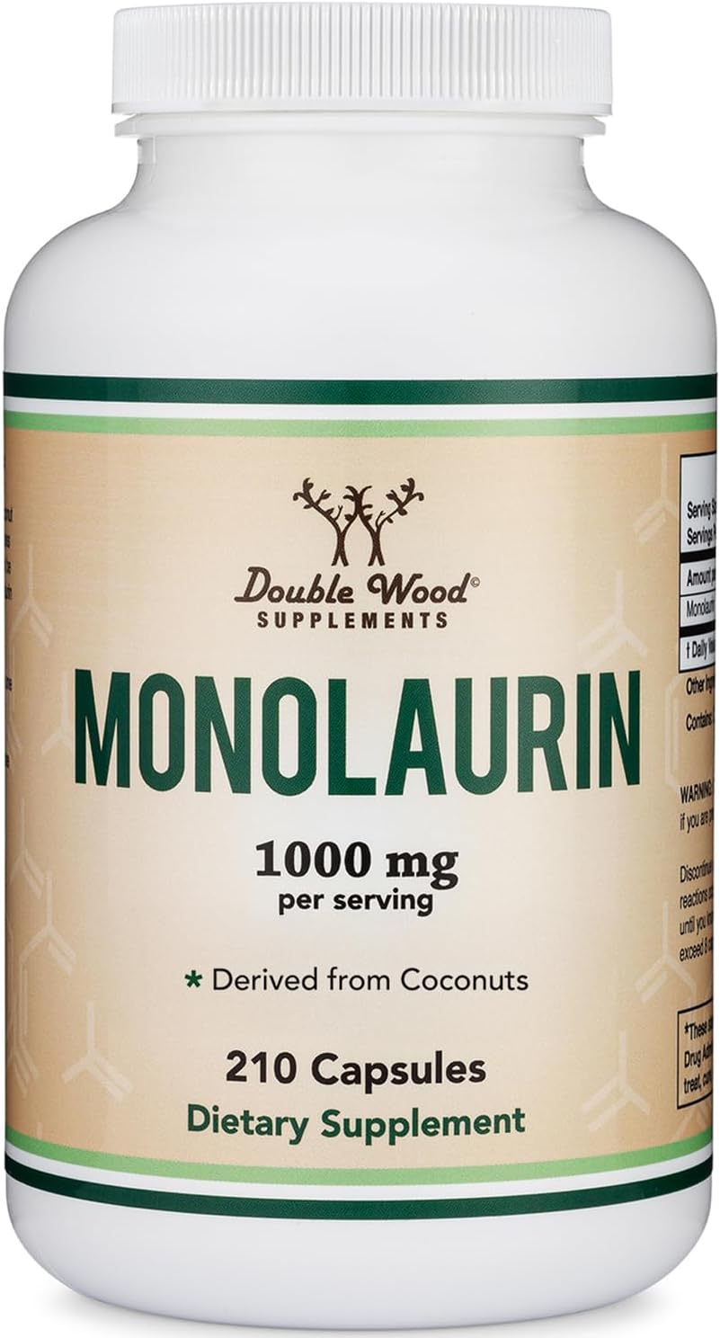 Double Wood Monolaurin Immune Support Supplement – 1,000mg per Serving, 210 Capsules - görsel 5