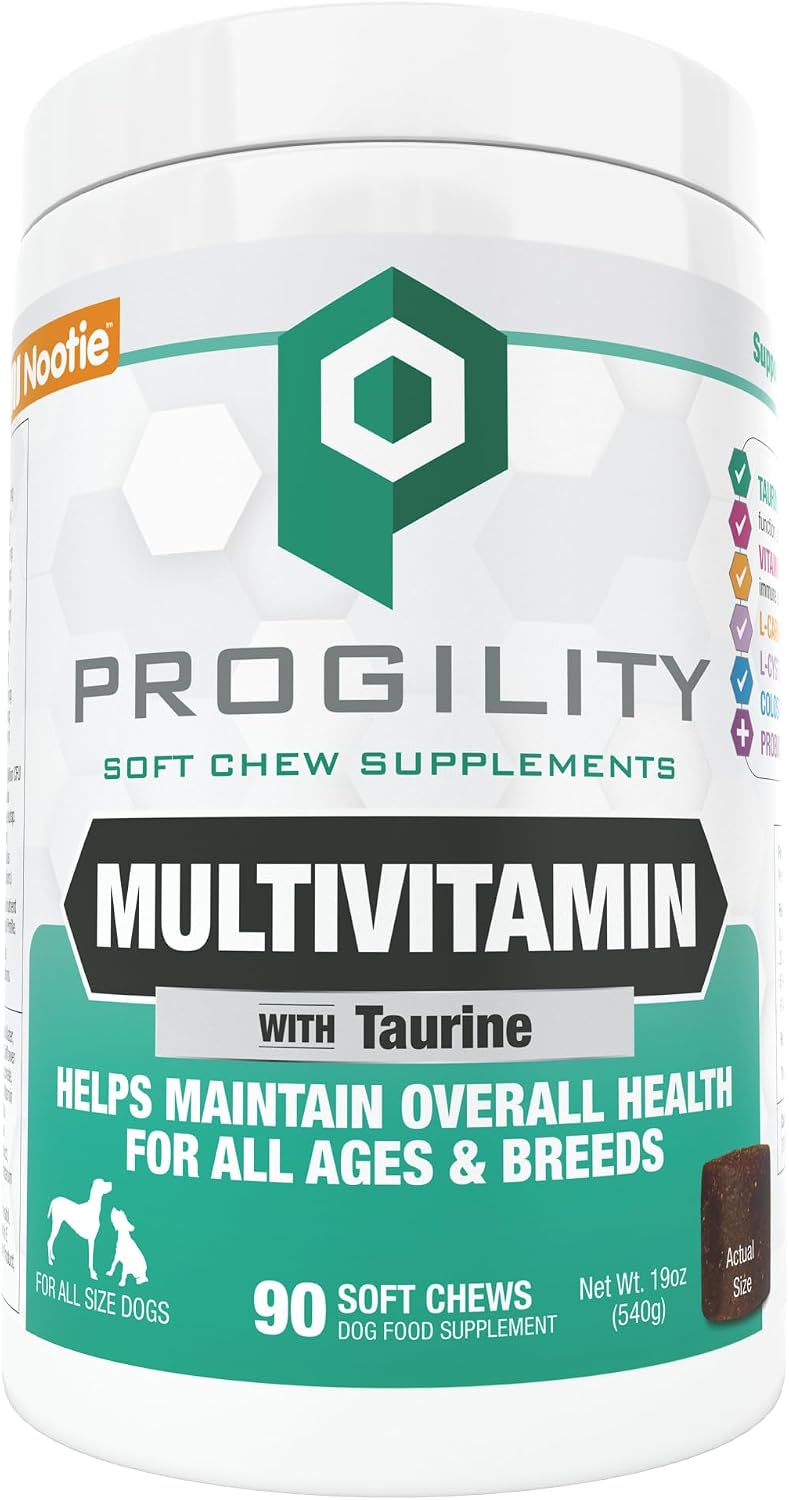 Progility Daily Multivitamin for Dogs – Helps Maintain Overall Vitality and Wellbeing with Taurine, Soft Chews with Probiotics (90 Count) - görsel 1