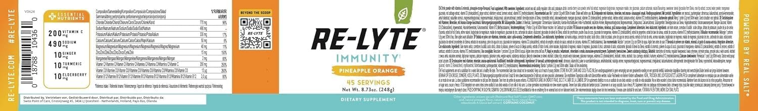 REDMOND Re-Lyte Immunity Multivitamin Food Supplement Mix (Pineapple Orange) - görsel 10