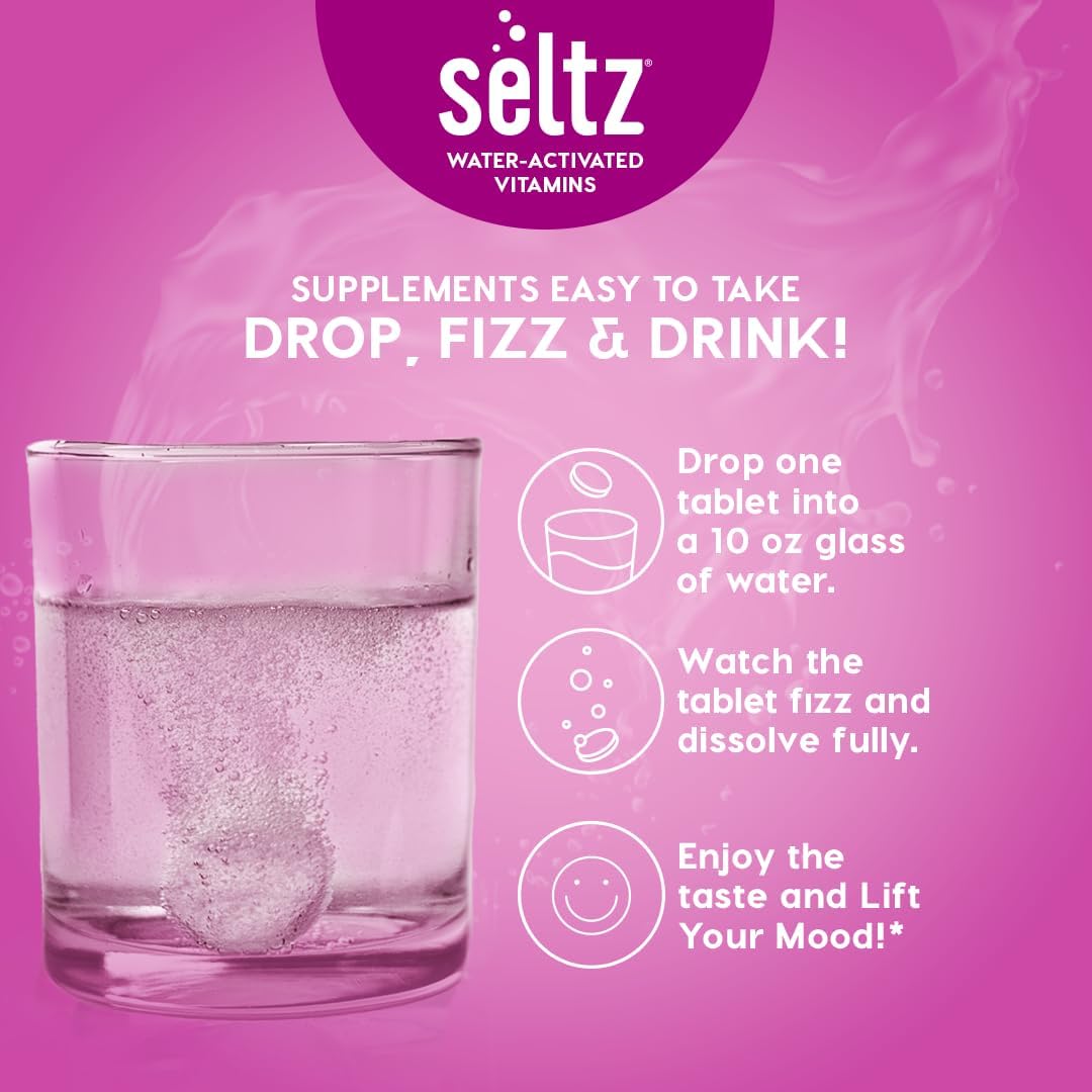 Seltz Mood Support Drink Tablets, Cherry Vanilla, 120 Tablets (6 Pack) - görsel 5