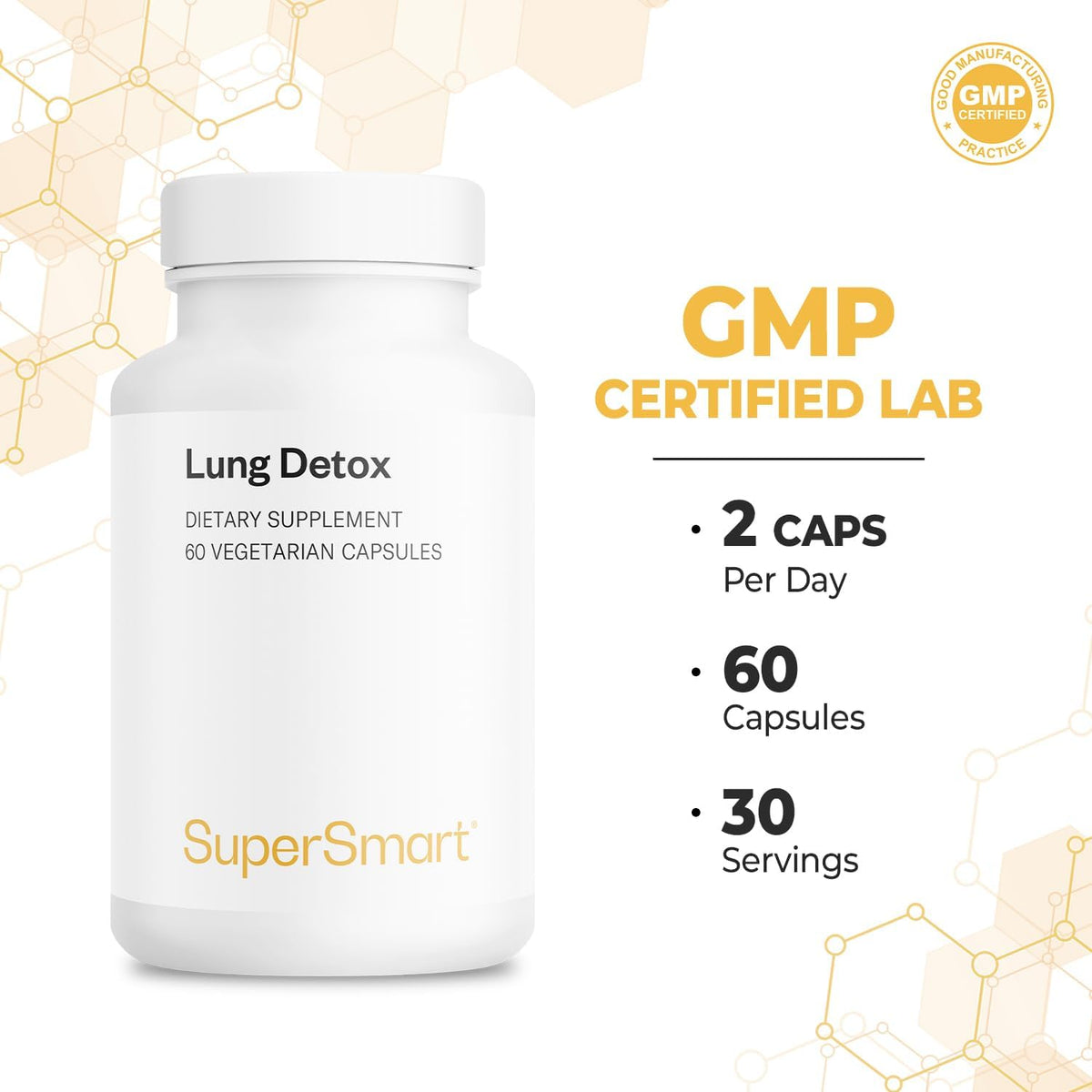 Supersmart Lung Detox (Advanced Formula) - with Quercetin, Bromelain, Curcuminoids, EGCG - Non-GMO & Gluten-free - 60 Vegetarian Capsules - görsel 5
