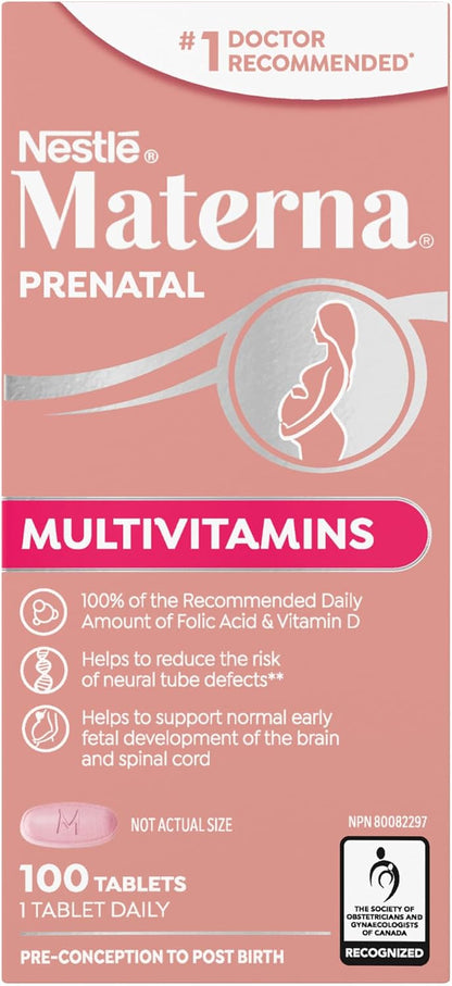 Materna Prenatal Postnatal Vitamin & Mineral Supplement, 100 Tablets