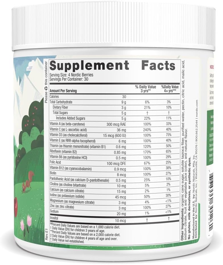 Nordic Naturals Nordic Berries, Cherry Berry - 120 Gummy Berries - Great-tasting Multivitamin for Ages 3+ - Growth, Development, Optimal Wellness - Non-GMO, Vegetarian - 30 Servings - görsel 2