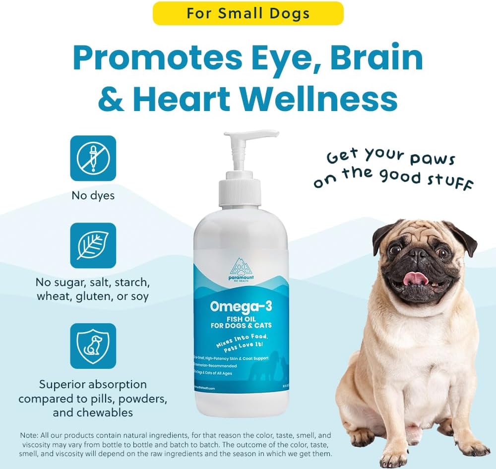 Wild-Caught Omega-3 Fish Oil for Dogs & Cats – Liquid EPA DHA Supplement for Skin, Coat, Joints & Heart, 473 ml - görsel 6