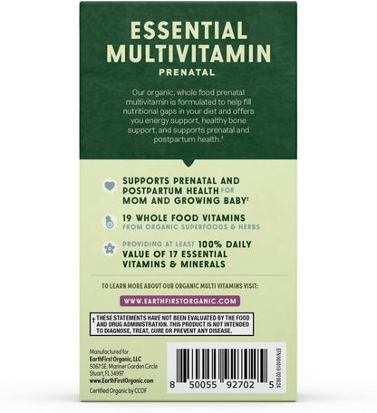 Prenatal Once Daily Multivitamin for Women for Preconception, Pregnancy, Postnatal & Breastfeeding, with Folate, Iron & Organic Whole Food Blend, Vegan, 30 Tablets