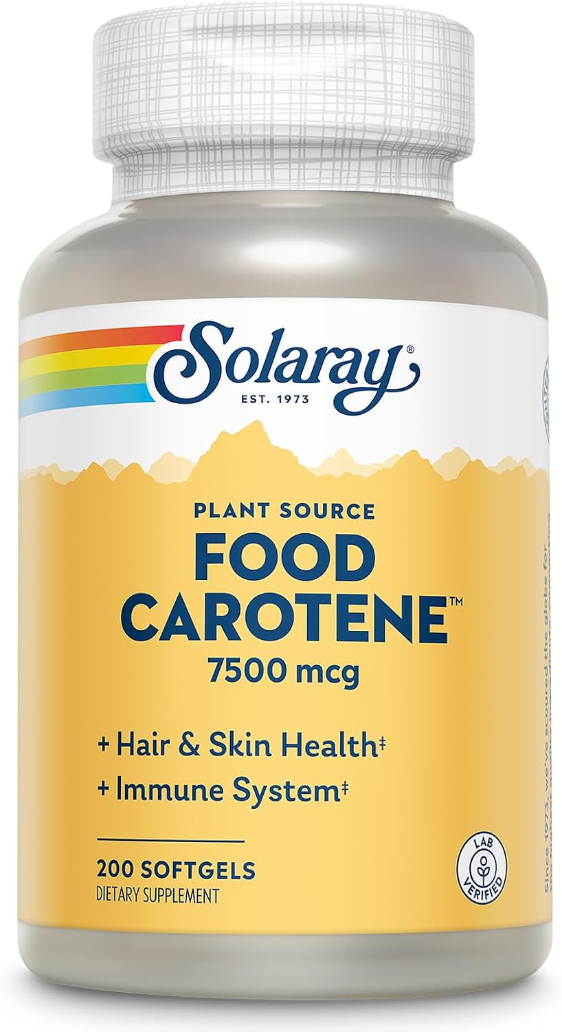 SOLARAY Food Carotene - Vitamin A as Beta Carotene 25000 IU, 100 Softgels - görsel 9