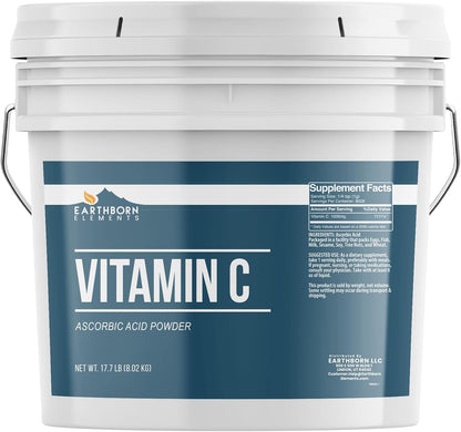 Earthborn Elements Vitamin C Powder - Pure Ascorbic Acid, 5 Gallon Bulk Container