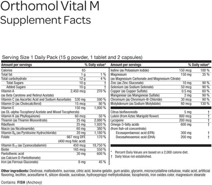 Orthomol Vital M Powder and Tablet Pack for Men, 30-Day Food Supplement