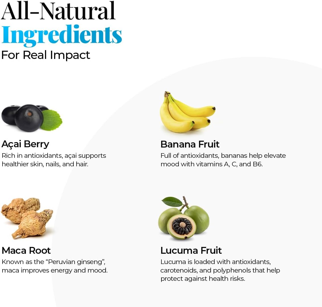 Healthful Seasons Superfood Smoothie Mix with Açaí Berries, Lucuma, Maca Root and Banana - görsel 6
