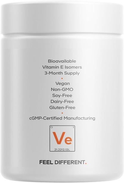 Codeage Liposomal Vitamin E Supplement - Mixed Tocopherols - 90 Capsules (3-Month Supply)