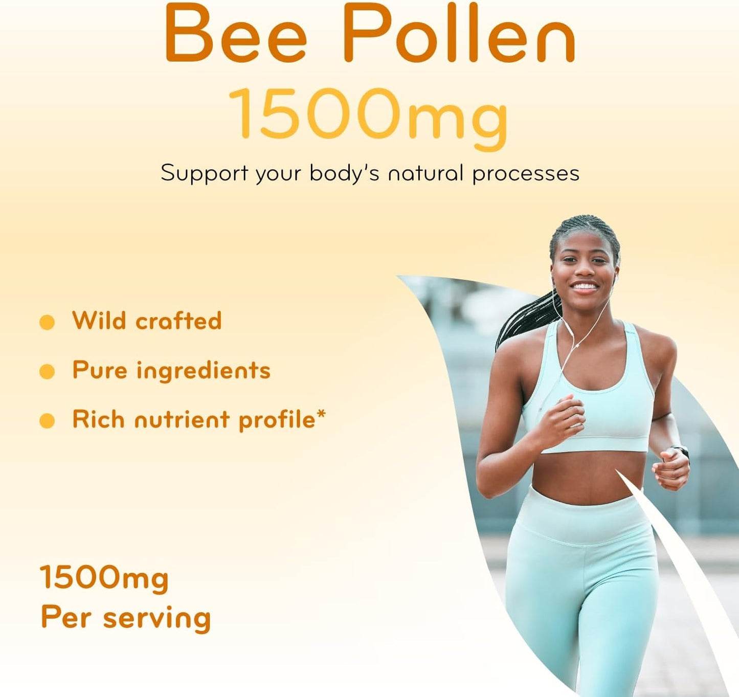High Strength Bee Pollen Supplement - Natural Superfood with Vitamins Minerals Antioxidants - 1500mg Serving (200 Capsules) - görsel 4