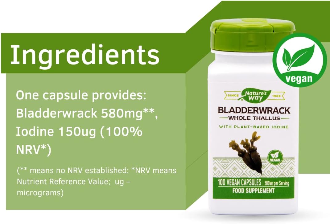 Nature's Way Bladderwrack - 100 Vegetarian Capsules - görsel 5