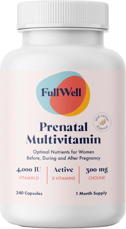 FullWell Women's Prenatal Multivitamin - 240 Capsules (30 Servings)