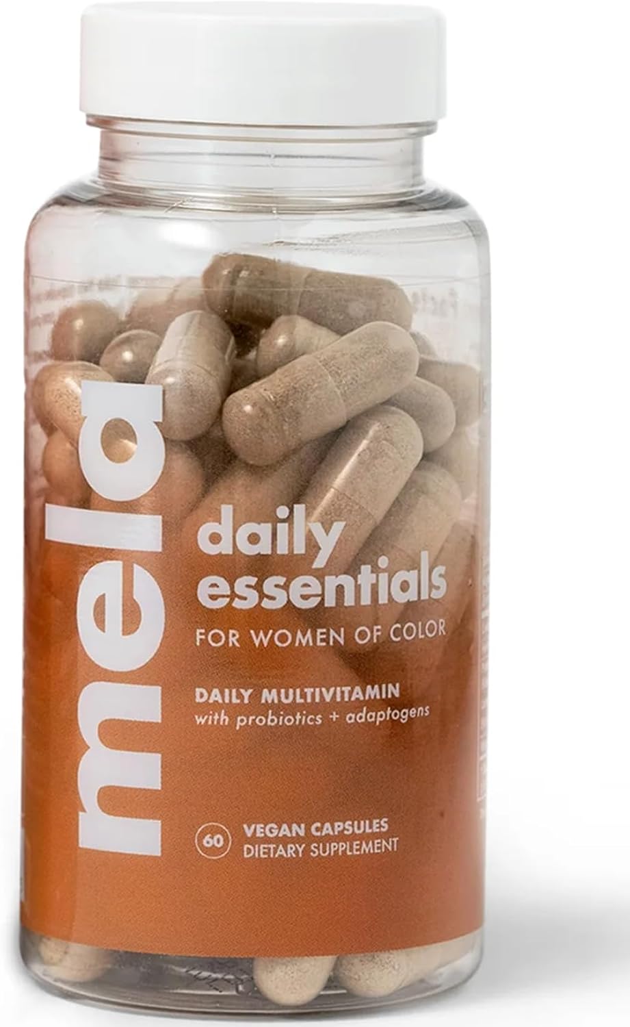 Mela Daily Essentials Multivitamin for Melanated Women - High-Dose Vitamin D3 and B12, Probiotics, Lion's Mane, Ceylon Cinnamon - Vegan, Gluten-Free, Non-GMO, 30-Day Supply (60 Capsules) - görsel 1