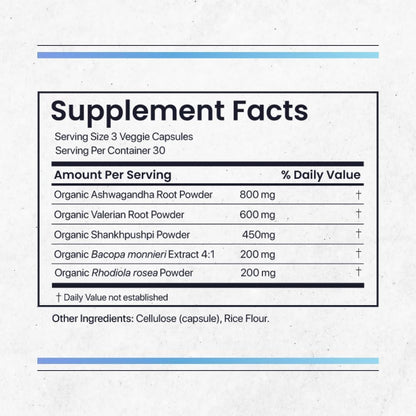 Nature's Pure Blend Organic Ashwagandha Complex – Stress and Mood Support – 60 Vegan Capsules