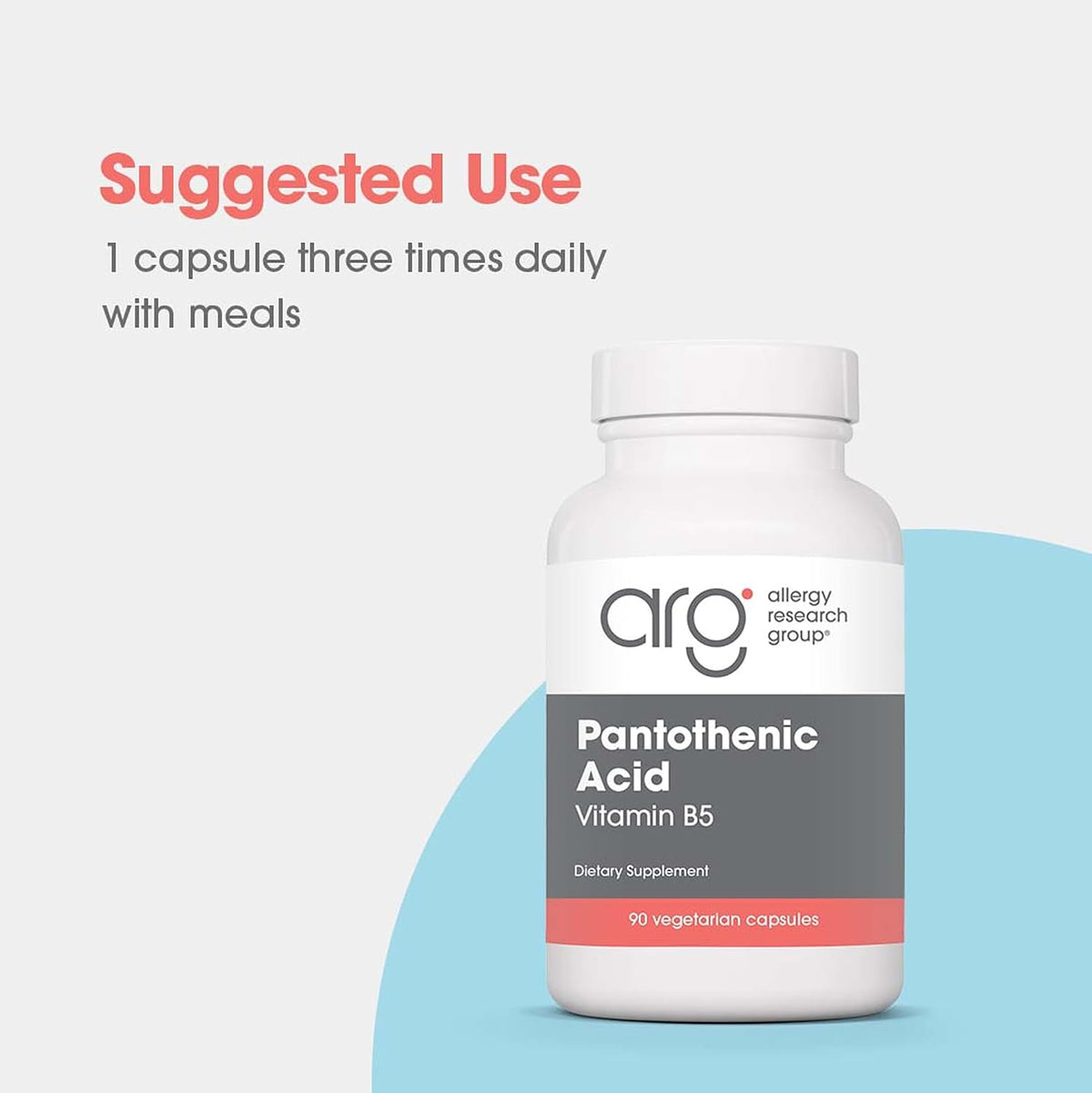 ARG Pantothenic Acid - 500 mg Vitamin B5 - Hypoallergenic - Vegetarian Capsules - görsel 4