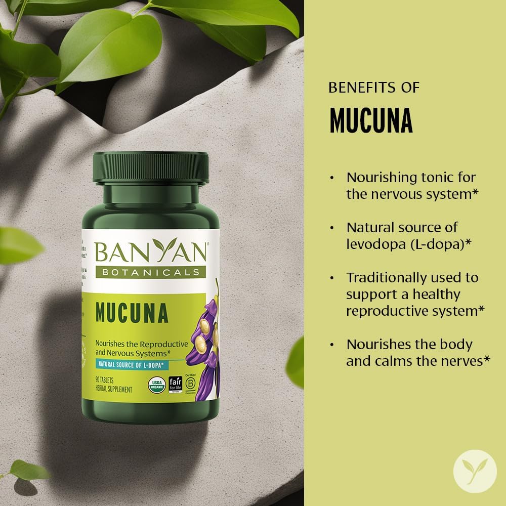 Banyan Botanicals Organic Mucuna Pruriens – Physical Vitality and Neuromuscular Support – 90 Tablets - görsel 4