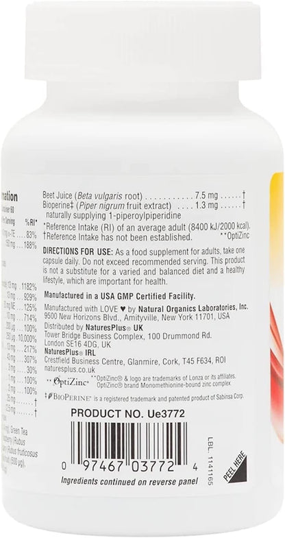 NaturesPlus Hema-Plex Iron – 85 mg Chelated Iron with Vitamin C and Bioflavonoids – 60 Capsules