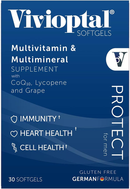 Vivioptal for Men, 30 Soft gel capsules + Vivioptal Women, 30 Soft gel capsules – Multivitamin & Multimineral Bundle