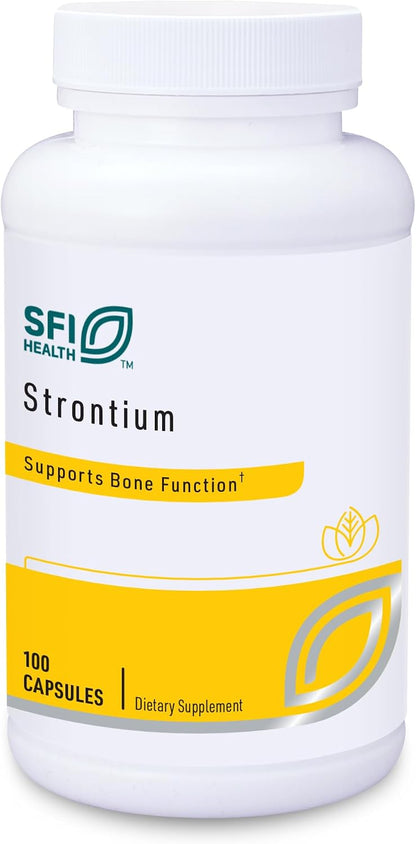 Klaire Labs SFI Health Strontium – Hypoallergenic 300 mg Bio-available Strontium Citrate for Bone and Connective Tissue Support (100 Capsules)