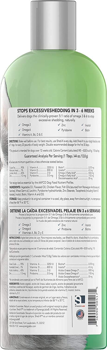 Shed-X Liquid Dog Supplement, 946 ml - Essential Fatty Acids for Skin and Coat