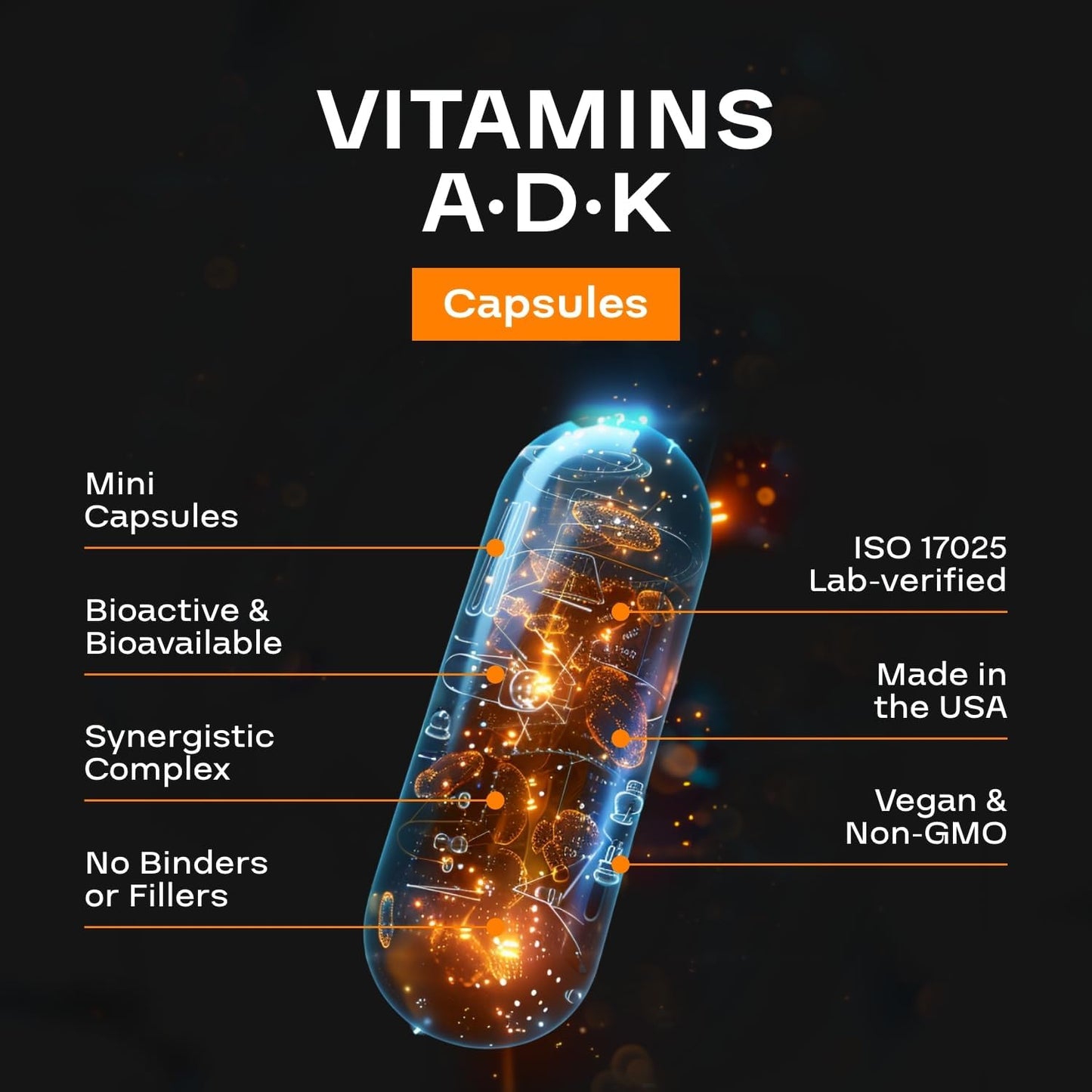 NexGen Blends ADK Vitamin Supplement: Vegan D3 K2 MK7 & A - 5000 IU, 3-Month Supply - görsel 3