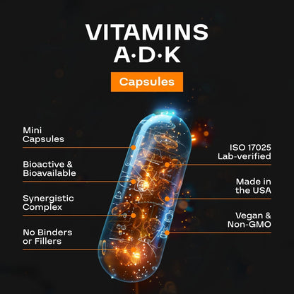 NexGen Blends ADK Vitamin Supplement: Vegan D3 K2 MK7 & A - 5000 IU, 3-Month Supply