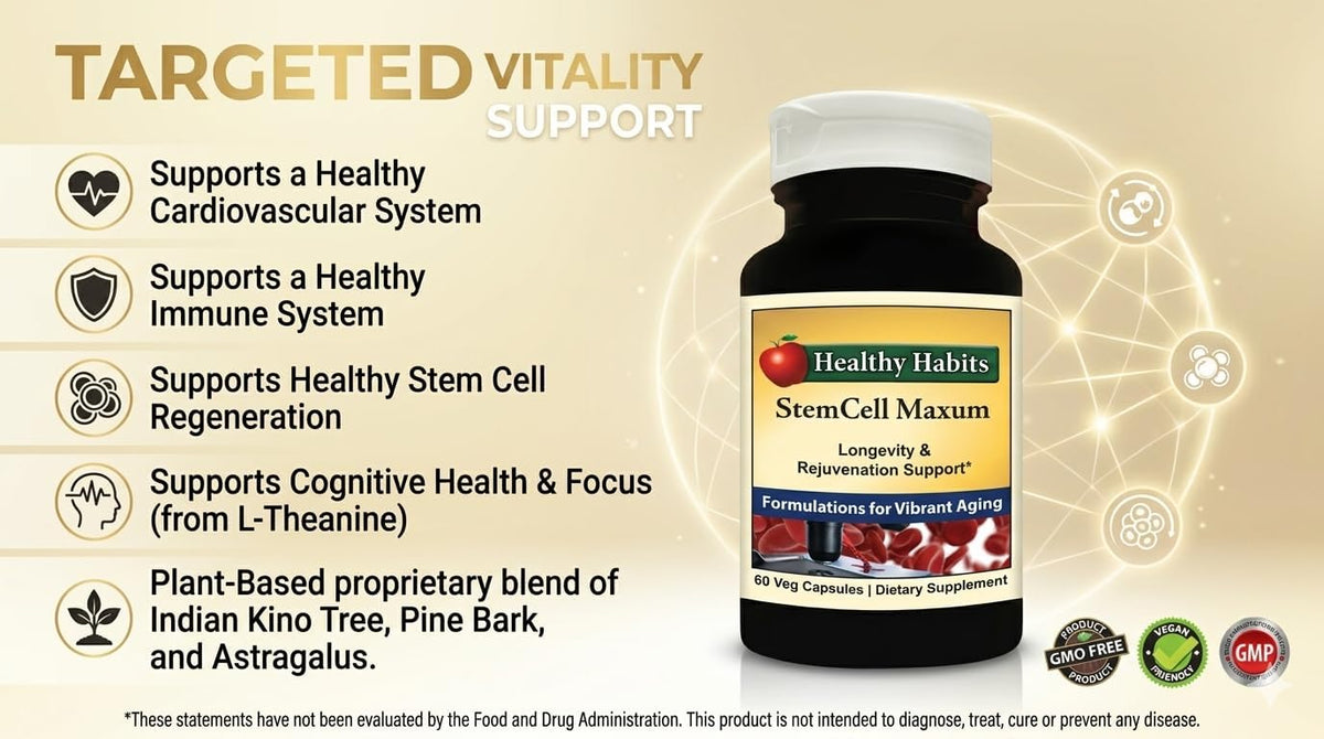 Healthy Habits StemCell Maxum Plant Based Age-Defying Support Supplement - görsel 7