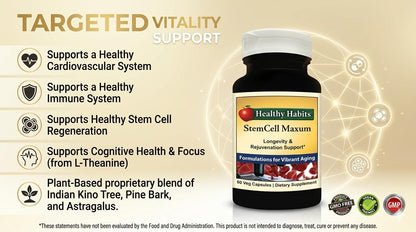 Healthy Habits StemCell Maxum Plant Based Age-Defying Support Supplement