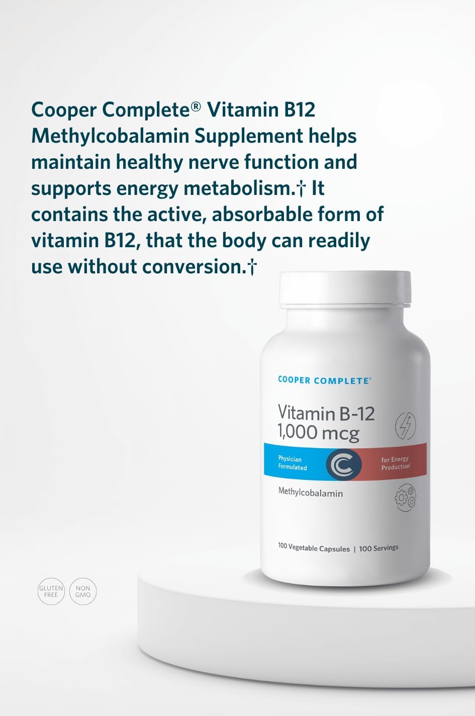 Cooper Complete Vitamin B12 1000 mcg, Methylcobalamin, 100 Capsules - görsel 4