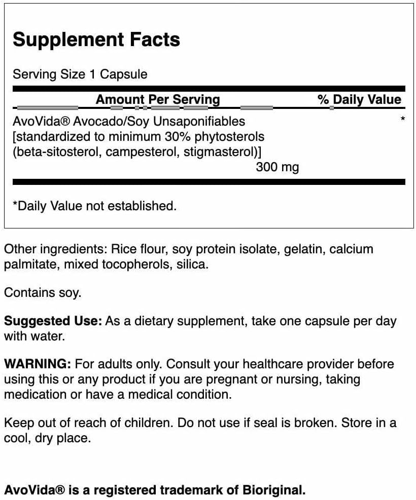 Swanson AvoVida Joint Health Food Supplement - Avocado & Soya Phytosterols, 60 Capsules (2 Pack) - görsel 2