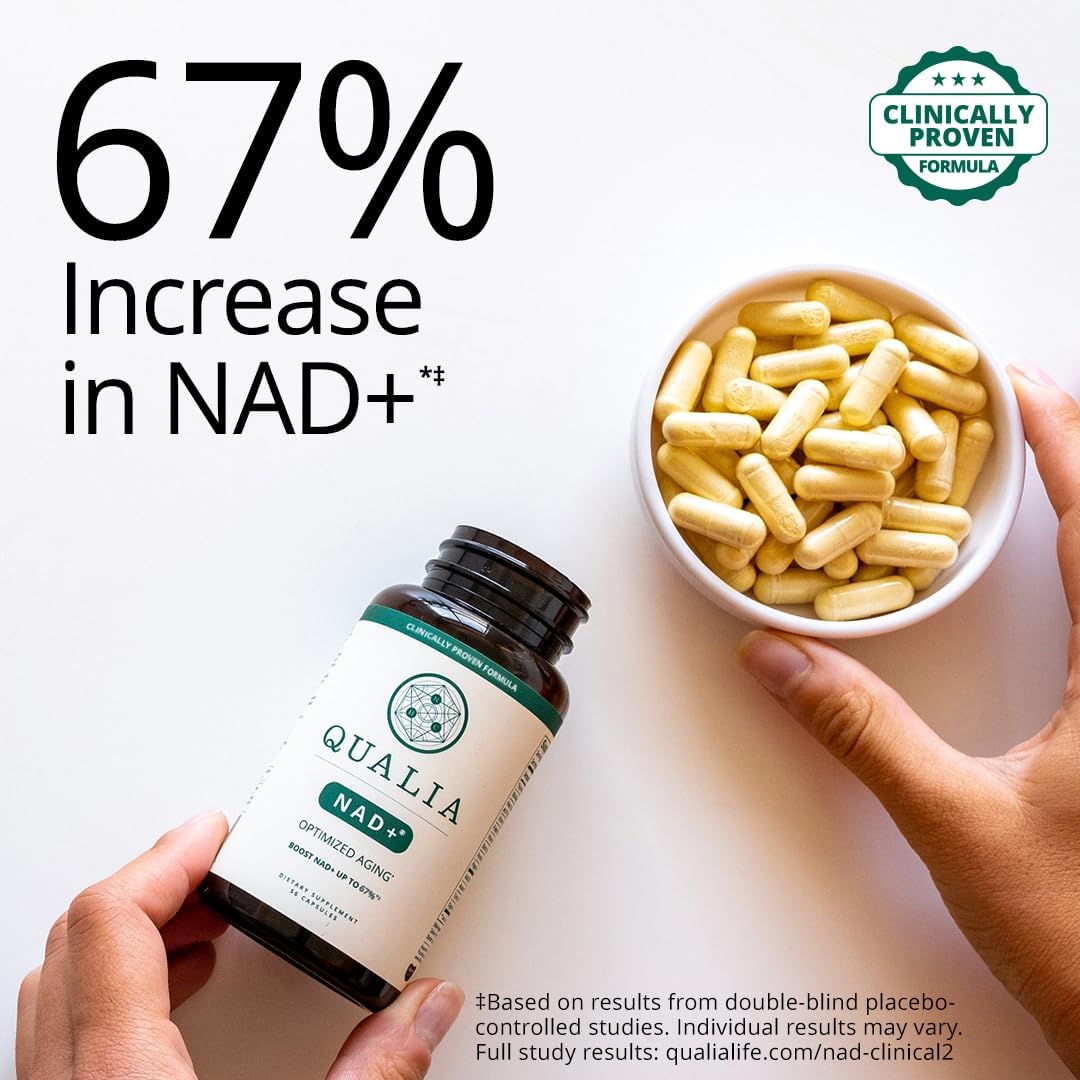 Qualia NAD+ Supplement - Nicotinamide Riboside, Niacin, Niacinamide - 1 Month Supply - görsel 4