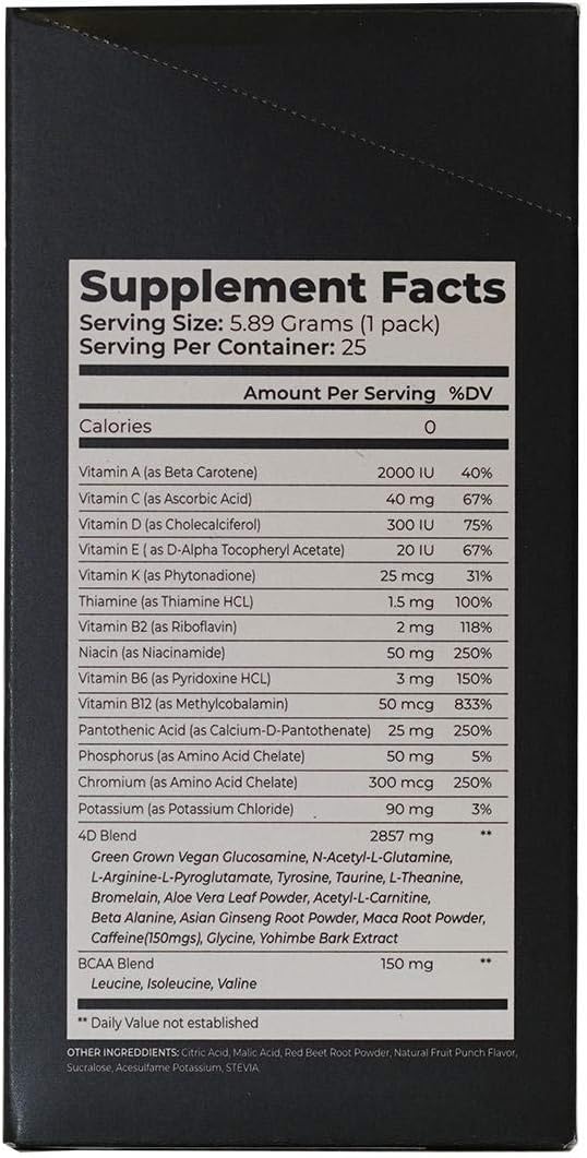 4D Clean Energy Amino-Vitamin Supplement - 25 Sachets - görsel 4