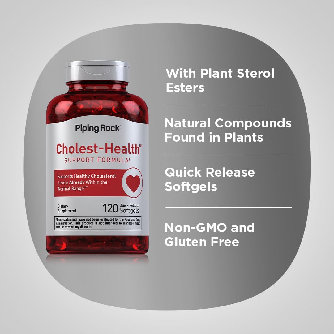Piping Rock Plant Sterols – Cholesterol Health Supplement, 120 Softgels - görsel 4