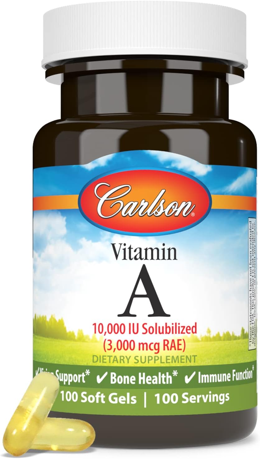 Carlson - Vitamin A Solubilised, 10,000 IU – Contributes to normal vision and light-dark adaptation – Image 5